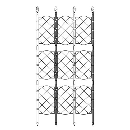 Besshepplo Kletterblumen-Halterung, robuste Pflanzenstütze, Eisenrohr, erweiterbares Rankgitter für Kletterpflanzen, Blumen, 46,5 x 90 cm, 46,5 x 135 cm (46,5 x 135 cm) von Besshepplo