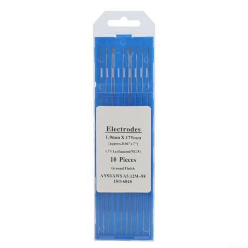 Besshepplo Lichtbogen Schweißelektroden Stäbe WP Rod Wolfram Schweißstäbe Bögen Baustahl für Kohlenstoffstahl Aluminium Kupferlegierung 150 mm 175 mm Länge (1,0 mm x 175 mm) von Besshepplo
