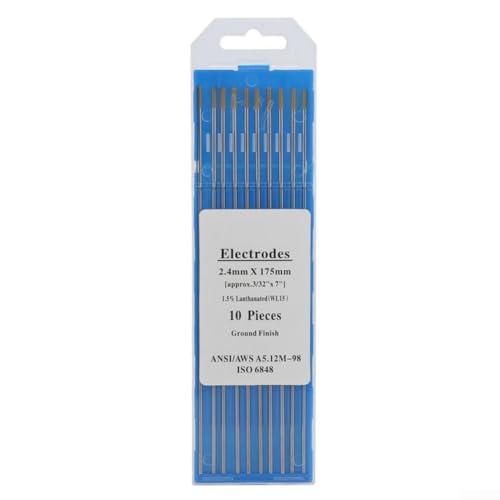 Besshepplo Lichtbogen Schweißelektroden Stäbe WP Rod Wolfram Schweißstäbe Bögen Baustahl für Kohlenstoffstahl Aluminium Kupferlegierung 150 mm 175 mm Länge (2,4 mm x 175 mm) von Besshepplo