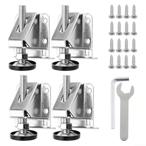 Besshepplo Nivellierfüße, robuste Möbelnivellierer, verstellbare Tischbein-Nivellierer mit Kontermuttern für Möbel, Tische, Schränke, Regale, Werkbank (Silber) von Besshepplo
