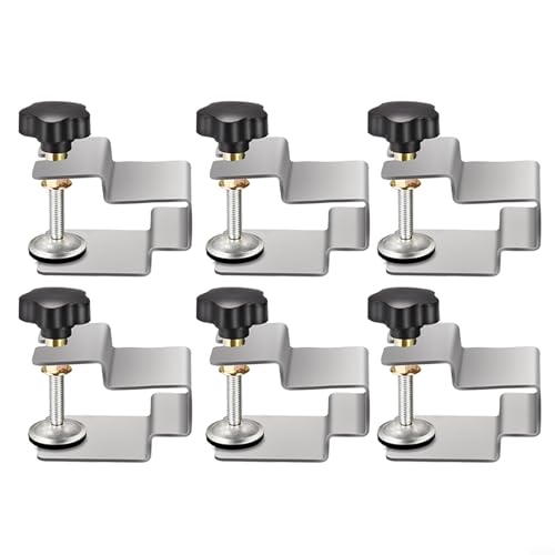 Besshepplo Robuste C-Klemme, Standfuß, Tischschublade, Frontbefestigungsklemme, Kletter-Clips, Metall, Holzbearbeitungswerkzeuge mit Einstellschrauben und rutschfesten Pads für Möbel (6 Stück) von Besshepplo