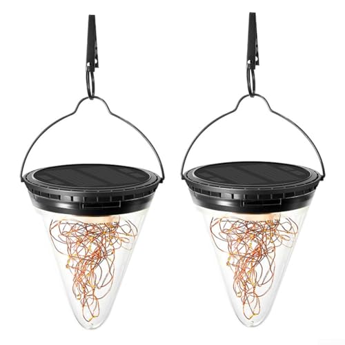 Besshepplo Solar LED Outdoor Hanging Lights Waterproof Garden Decor Camping Lantern Solar Powered Tree-Hanging Camping Lantern Warm Light 3000K IP65 Weather Resistant For Yard Patio von Besshepplo