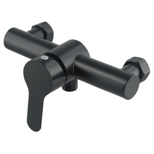 Besshepplo Wandmontiertes Dreifach-Mischventil Duscharmatur Edelstahl Duschset mit Heiß- und Kalthahn Warmwasserbereiter Dusche Mischventil und Schalter Schwarz Besshepplo Wandmontiertes Dreifach-Mischventil Duscharmatur Edelstahl Duschset mit Heiß- und Kalthahn Warmwasserbereiter Dusche Mischventil und Schalter Schwarz von Besshepplo