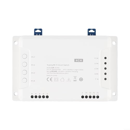 Besshepplo WiFi Smart Lichtschalter-Modul, DIN-Schienenmontage, Fernbedienung, 4-K-Modul für Tuya RF Sprachsteuerungsmodul für Alexa Smart Home Automation (4CH R3) von Besshepplo