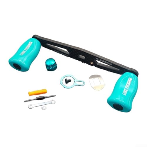 Carbon-Wippgriff für Metanium für Bantam für SLXDC Baitcast-Angelrolle inkl. Werkzeug für 7 4 mm offene Rollen (rechte Hand, hellblau) von Besshepplo