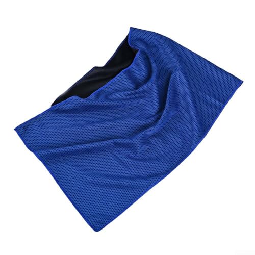 Cold Sensation schnell trocknendes Handtuch, perfekt für Sommersport, Laufen, Schwimmen und Camping (30 x 80 cm, dunkelblau) von Besshepplo