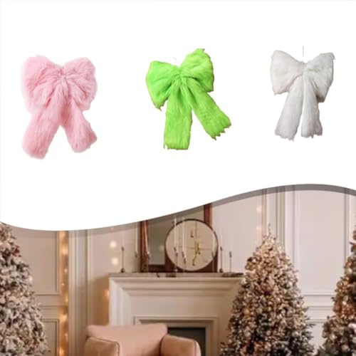 Festliche Jahreszeit, große Baumschleife, Dekoration für Kaminsims, Fenster und Türen, aus künstlichem Polyester-Material (rosa Version) von Besshepplo