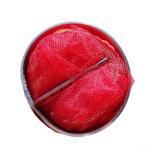 Fischkorb aus Nylongeflecht mit flexibler Struktur, bequem zusammenklappbar für einfachen Transport (1 m rot) von Besshepplo