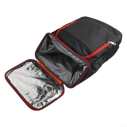 Isolierter Kühlrucksack aus Oxford-Stoff für Strand, Camping und Picknick-Essentials (schwarz und rot) von Besshepplo