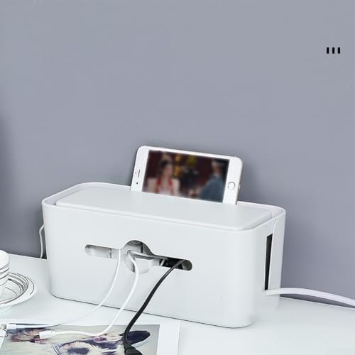 Kabel-Organizer unter dem Schreibtisch, innovatives Tablett zur Verwaltung von Kabeln und zur Aufrechterhaltung eines sauberen Arbeitsplatzes (grau-weiße Abdeckung) von Besshepplo
