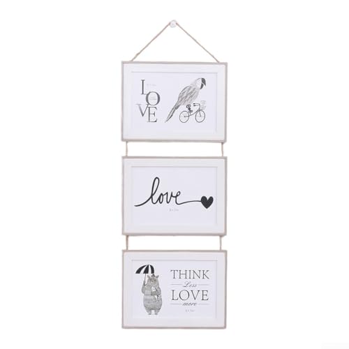 Kreativer dreifacher Bilderrahmen aus Holz, der entworfen wurde, um mehrere Fotos attraktiv zu präsentieren und gleichzeitig Ihre Wohnumgebung zu verbessern (15,2 cm Holzfarbe) von Besshepplo