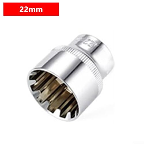 Robuster 12-Kant-Stecknuss für 3/8-Zoll-Antrieb für Torx-Schlüssel, verbessertes Drehmoment-Design (22 mm) von Besshepplo