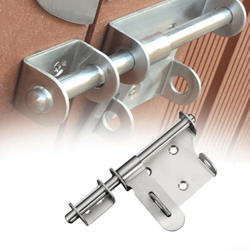 Robuster Bolzenriegel aus gebürstetem Edelstahl, unverzichtbare Hardware für Tore und Türen von Besshepplo