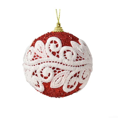 Schicke Weihnachtskugel-Dekoration, 8 cm, Spitze bestickt, Ornament für Ihr Zuhause, Rot Schicke Weihnachtskugel-Dekoration, 8 cm, Spitze bestickt, Ornament für Ihr Zuhause, Rot von Besshepplo