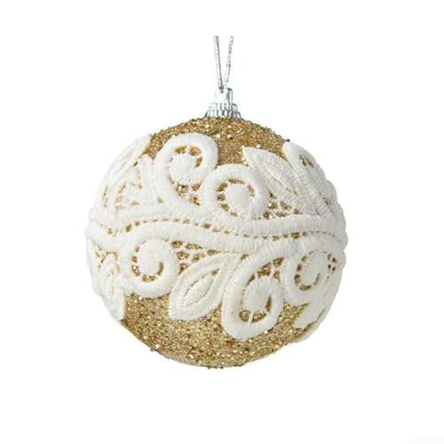 Schicke Weihnachtskugel-Dekoration, 8 cm, Spitze bestickt, Ornament für Ihr Zuhause, goldfarben Schicke Weihnachtskugel-Dekoration, 8 cm, Spitze bestickt, Ornament für Ihr Zuhause, goldfarben von Besshepplo