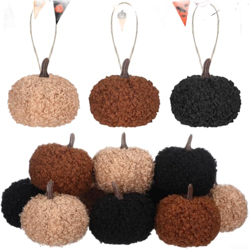 Set mit 12 weichen Polyester-Kürbis-Ornamenten für Wand, Tür und Baumdekoration während der Herbstsaison von Besshepplo