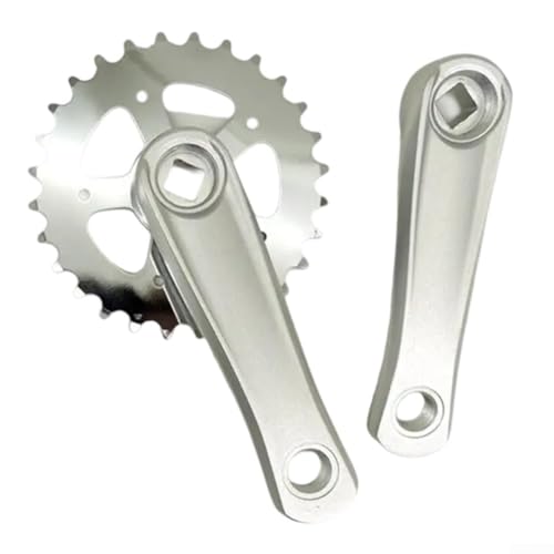 Singlespeed Kinderfahrrad-Kurbelgarnitur, Aluminiumlegierung, 28T, 114 mm, mit quadratischem Loch, geeignet für Kinder und klassische Fahrradmodelle Singlespeed Kinderfahrrad-Kurbelgarnitur, Aluminiumlegierung, 28T, 114 mm, mit quadratischem Loch, geeignet für Kinder und klassische Fahrradmodelle von Besshepplo