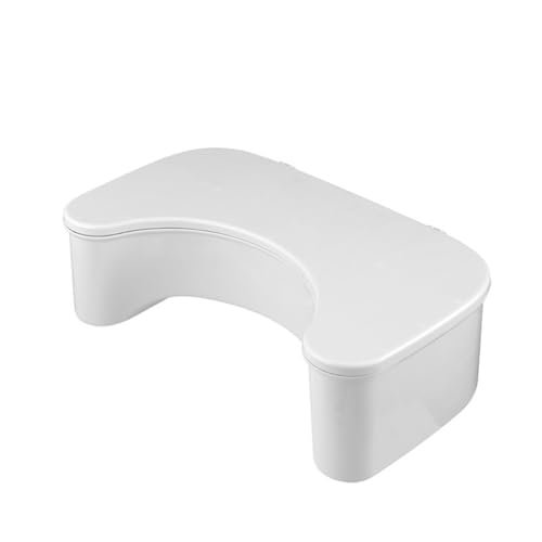 Toilettenhocker für das Badezimmer, für natürliche Hockposition, einfache Wartung und praktische Aufbewahrungsbox (weiß) von Besshepplo