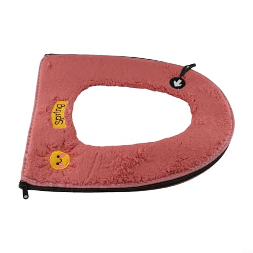 Waschbarer Toilettensitzbezug aus Plüsch mit rutschfestem Design für sicheren Sitz (rot) von Besshepplo