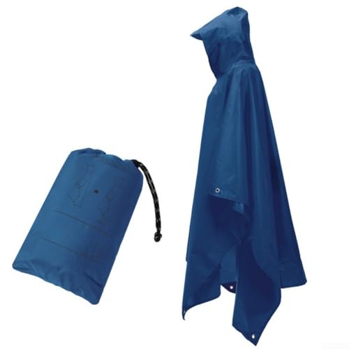 Wasserdichter Regenmantel für Erwachsene, mit Kapuze, 3-in-1-Regenmantel, leichtes Design für Camping, Wandern, Angeln und den Einsatz im Freien (dunkelblau) von Besshepplo