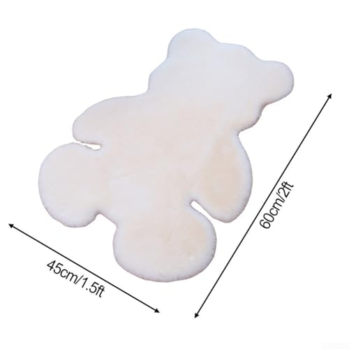 Weicher Teppich in Bärenform für mehr Wärme in Ihr Kinderzimmer oder den Wohnraum in Ihrem Zuhause (beige-weiß) von Besshepplo