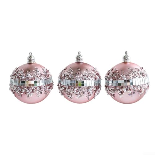 Weihnachtsbaum-Hängeornamente, 8 cm, Kunststoffkugeln mit Blasenmaterial und klassischem europäischen Stil, geeignet für Kränze und Bäume (3) von Besshepplo
