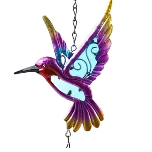 Windspiel in Kolibri-Form aus Metall mit Glocke, Garten und für Zuhause, Hängeornament für den Außen- und Innenbereich, inklusive S-Haken (A) von Besshepplo