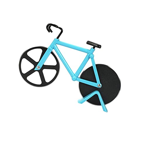 Bessy shop Bicycle Pizza Fahrrad-Pizzarad, Edelstahl-Pizzarad, Lustige Antihaft-Pizzarolle Pizzarad Tolle Idee für Radfahrer Pizzaliebhaber Pizzazubehör Küchenhelfer Partyzubehör Blau von Bessy shop