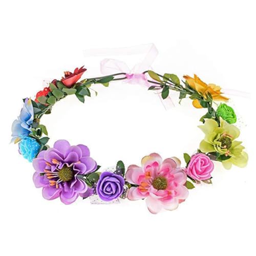Bessy shop Blumenkranz Haare,Blumenstirnband,Blumen Krone,Braut Kopfstück,Haarreif Blumen für Muttertag Hochzeit Party Blumenkopf Tragen Mit Band Mutterschaft Photo Requisiten von Bessy shop