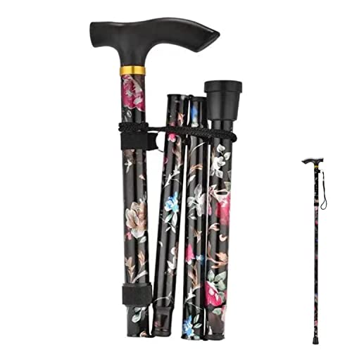 Faltbar Gehstock,Höhenverstellbar Tragbarer Leichte und Einstellbare Spazierstöck Wanderstab für Damen und Herren Wanderstock Canes Urlaubs Höhenverstellbar rutschfest Leicht Unisex Gehstock von Bessy shop