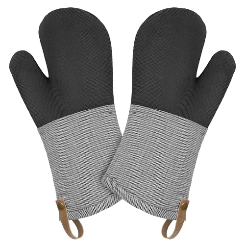 Cuisinart Heritage Küchenhandschuhe – Hitzebeständige Küchenhandschuhe für den Ofen mit rutschfester Neopren-Handfläche, langer Manschette und Baumwollfüllung – langlebige Ofenhandschuhe (Schwarz/Weiß Cuisinart Heritage Küchenhandschuhe – Hitzebeständige Küchenhandschuhe für den Ofen mit rutschfester Neopren-Handfläche, langer Manschette und Baumwollfüllung – langlebige Ofenhandschuhe (Schwarz/Weiß von Best Brands