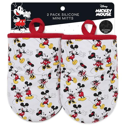 Disney Ofenhandschuhe, 14 x 19 cm, hitzebeständige Mini-Ofenhandschuhe mit rutschfestem, bedrucktem Silikon, Disney-Silhouetten, Mickey & Minnie, Stich, Winnie Puuh Disney Ofenhandschuhe, 14 x 19 cm, hitzebeständige Mini-Ofenhandschuhe mit rutschfestem, bedrucktem Silikon, Disney-Silhouetten, Mickey & Minnie, Stich, Winnie Puuh von Best Brands
