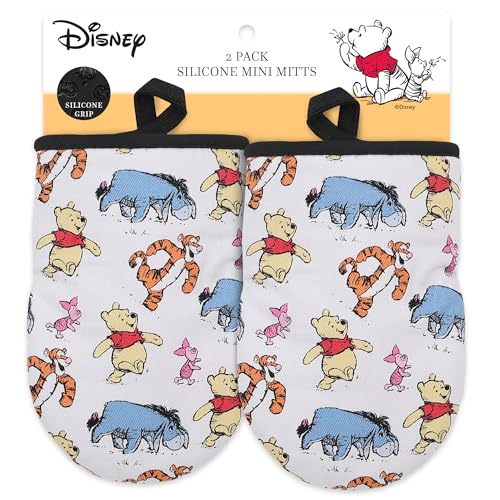 Disney Ofenhandschuhe, 14 x 19 cm, hitzebeständige Mini-Ofenhandschuhe mit rutschfestem, bedrucktem Silikon, Disney-Silhouetten, Mickey & Minnie, Stitch, Winnie Puuh Disney Ofenhandschuhe, 14 x 19 cm, hitzebeständige Mini-Ofenhandschuhe mit rutschfestem, bedrucktem Silikon, Disney-Silhouetten, Mickey & Minnie, Stitch, Winnie Puuh von Best Brands