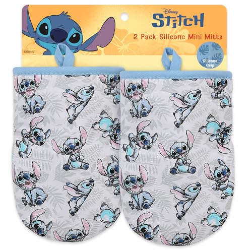 Disney Ofenhandschuhe, 14 x 19 cm, hitzebeständige Mini-Ofenhandschuhe mit rutschfestem, bedrucktem Silikon, Disney-Silhouetten, Mickey & Minnie, Stitch, Winnie Puuh Disney Ofenhandschuhe, 14 x 19 cm, hitzebeständige Mini-Ofenhandschuhe mit rutschfestem, bedrucktem Silikon, Disney-Silhouetten, Mickey & Minnie, Stitch, Winnie Puuh von Best Brands