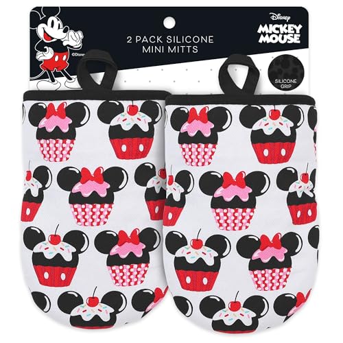 Disney Ofenhandschuhe, 14 x 19 cm, hitzebeständige Mini-Ofenhandschuhe mit rutschfestem, bedrucktem Silikon, Disney-Silhouetten, Mickey & Minnie, Stitch, Winnie Puuh Disney Ofenhandschuhe, 14 x 19 cm, hitzebeständige Mini-Ofenhandschuhe mit rutschfestem, bedrucktem Silikon, Disney-Silhouetten, Mickey & Minnie, Stitch, Winnie Puuh von Best Brands
