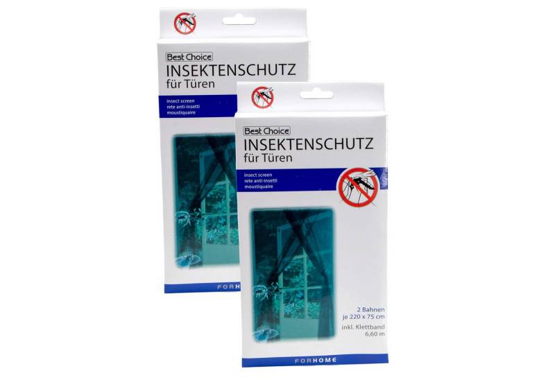 Best Choice Fliegengitter-Gewebe 2er Set Insektenschutz für 2 Türen 220x150cm Tür Fliegengitter, (2-St), Klettband, selbstklebend von Best Choice
