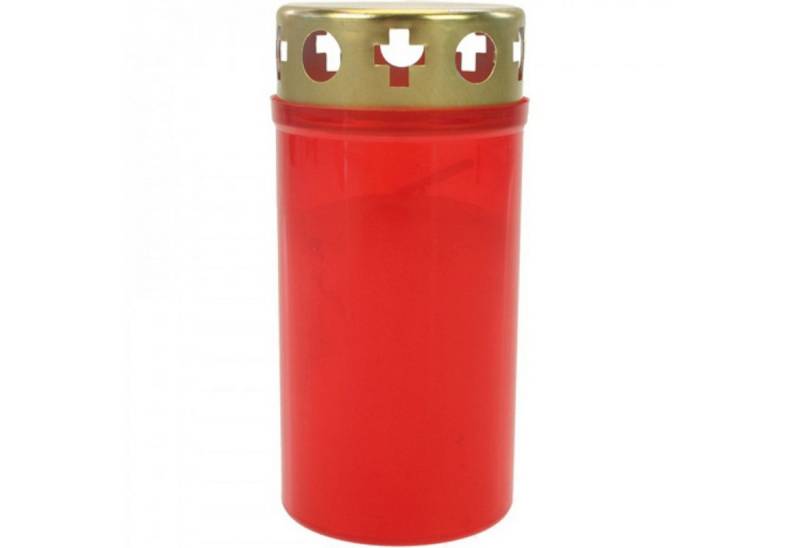 Jean Products Grabkerze Grablicht Brenner Nr.3 rot mit Golddeckel (Stück, 1-tlg., Grablicht), Trauerlicht Gedenkkerze Grabdekoration Grabdeko von Jean Products