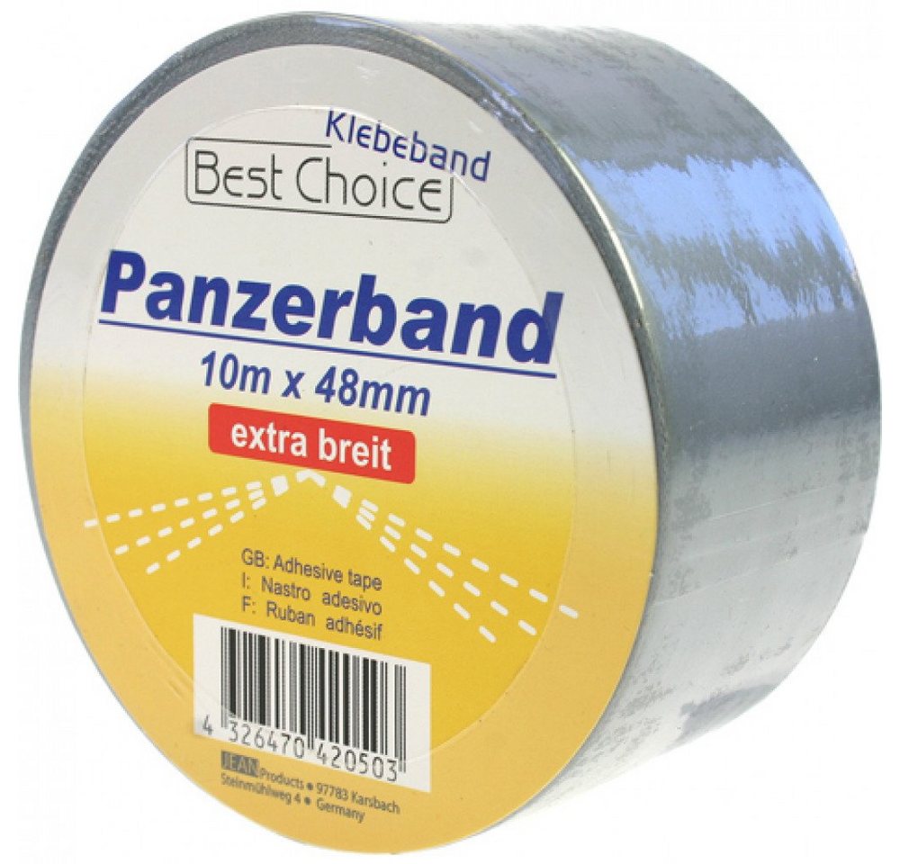 Best Choice Klebeband 4 x Klebeband Panzerband 10m x 48mm silber von Best Choice