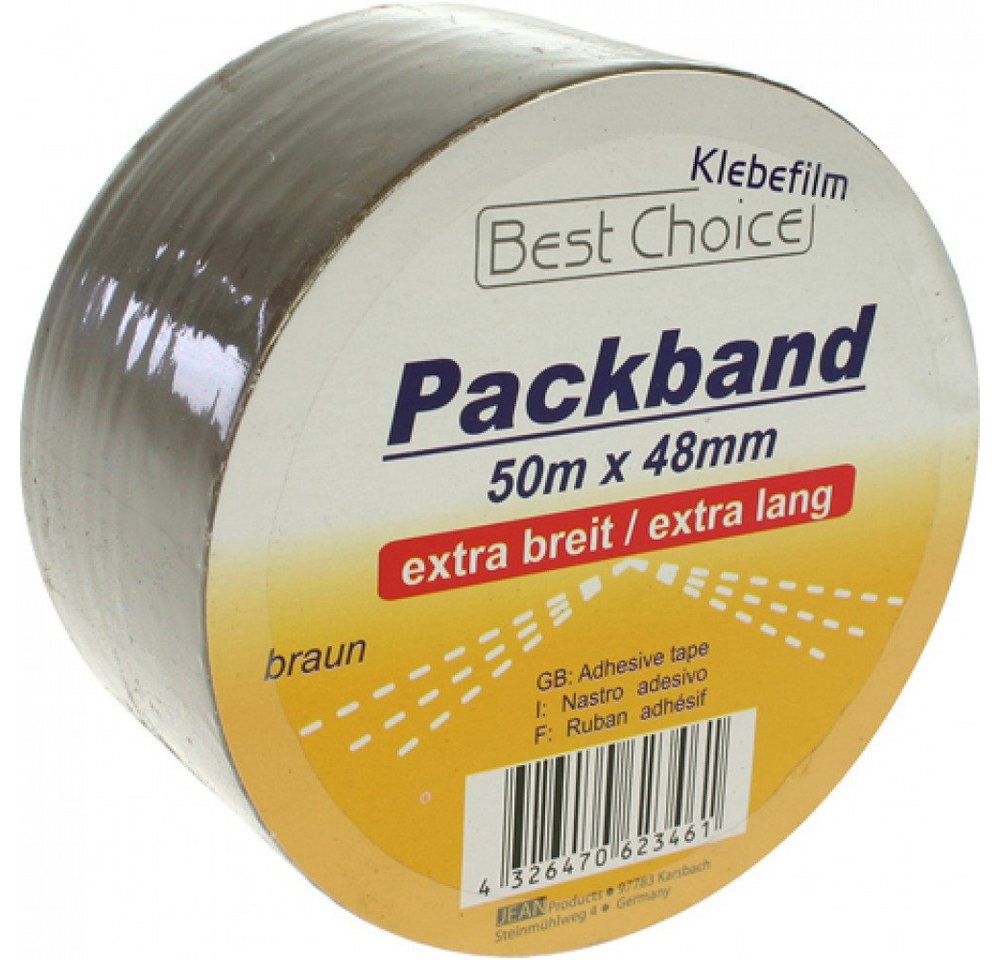 Best Choice Klebeband 9 x Klebeband Packband extra breit 50m x48mm braun von Best Choice