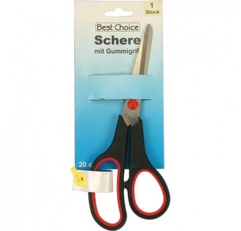 Best Choice Papierscheren Schere Qualität 19cm mit rotem Gummigriffen von Best Choice