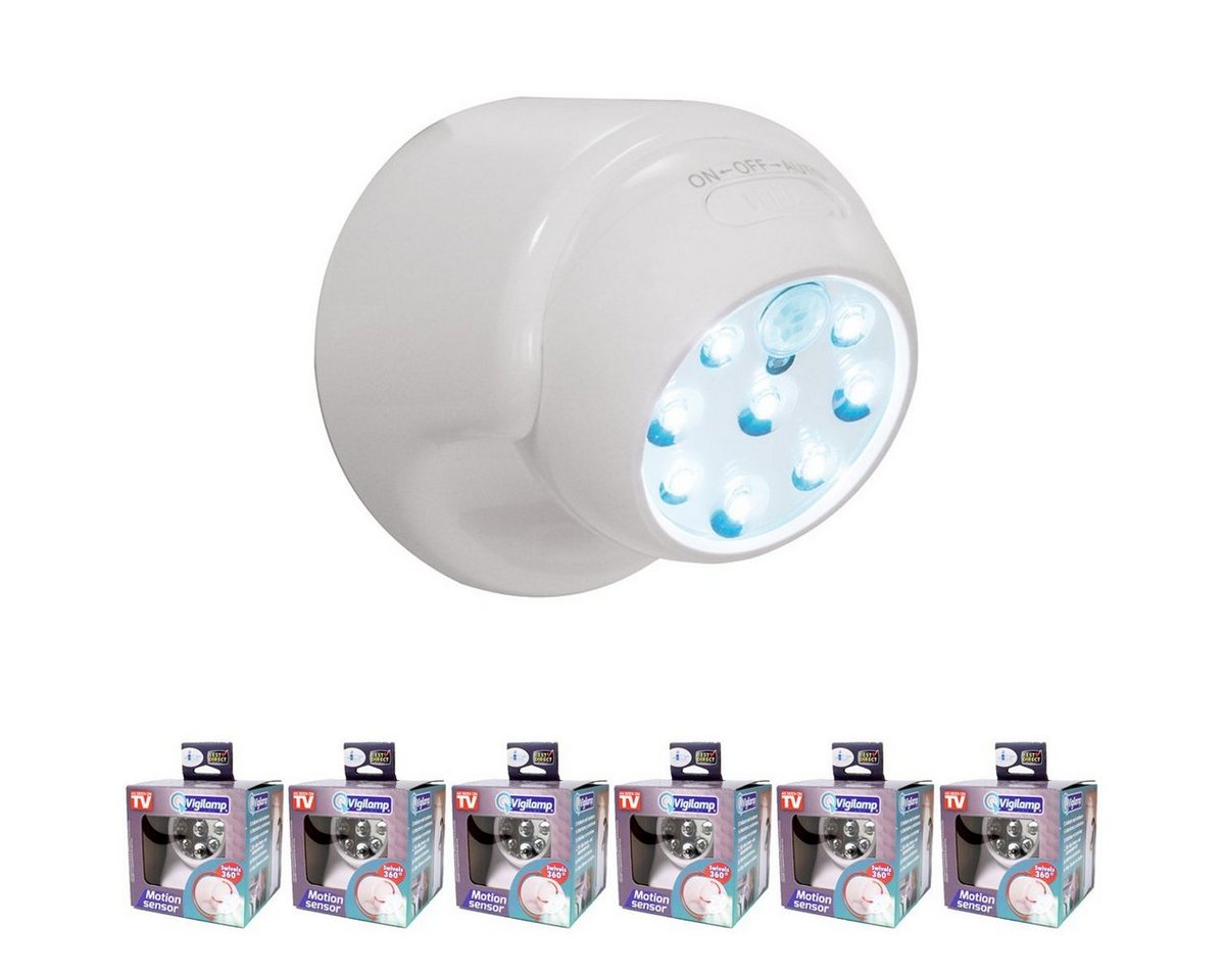 Best Direct® LED Wandleuchte Vigilamp, 3 Funktionen, LED fest integriert, Warmweiß, Bewegungsmelder, 8 LED, 53 Lumen, Ip44 von Best Direct®