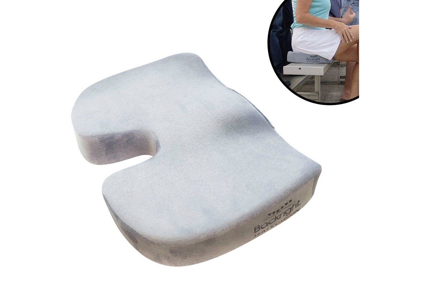 Best Direct® Sitzkissen Backright® Seat Cushion, Ergonomisch, Schmerzreduzierend, waschbar, 45x33cm von Best Direct®