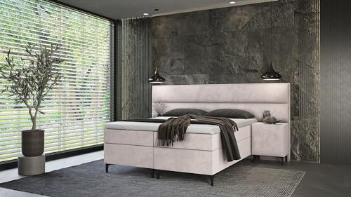 Best For Home Boxspringbett Tito Bonellfederkern inkl. 2X Nachttisch und Topper T-30 - Boxspringbett mit Bettkasten von Best For Home