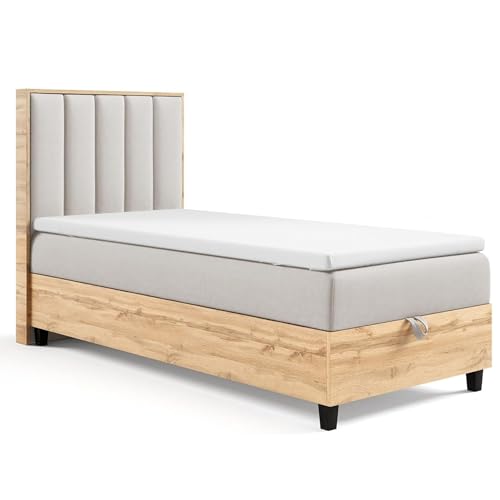 Best For Home - Boxspringbett | Trinity K-10 Plate Einzelbett Mit Bettkasten | Boxspringbett mit Bonellfederkern Und Topper | Boxspringbett 90x200 mit Matratze |Polsterkopfteil | Bett mit Stauraum Best For Home - Boxspringbett | Trinity K-10 Plate Einzelbett Mit Bettkasten | Boxspringbett mit Bonellfederkern Und Topper | Boxspringbett 90x200 mit Matratze |Polsterkopfteil | Bett mit Stauraum von Best For Home