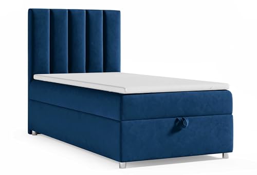 Best For Home Boxspringbett mit Bettkasten Trinity K10-SINGLE Bonellfederkern inkl. Topper (Blau, 100x200) von Best For Home