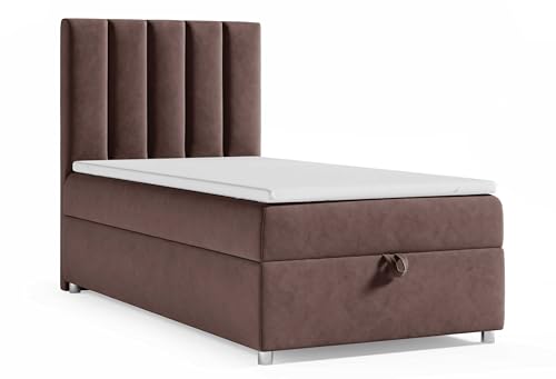 Best For Home Boxspringbett mit Bettkasten Trinity K10-SINGLE Bonellfederkern inkl. Topper (Braun, 90x200) von Best For Home