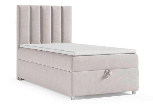 Best For Home Boxspringbett mit Bettkasten Trinity K10-SINGLE Bonellfederkern inkl. Topper (Creme, 100x200) von Best For Home