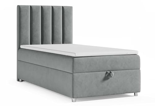 Best For Home Boxspringbett mit Bettkasten Trinity K10-SINGLE Bonellfederkern inkl. Topper (Grau, 100x200) von Best For Home