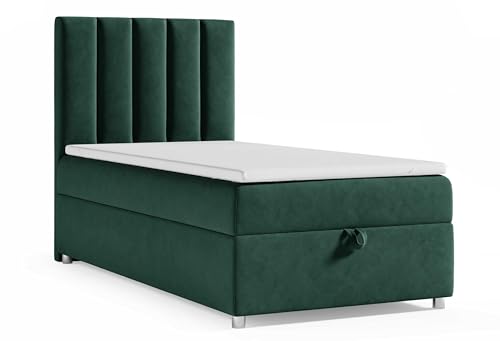 Best For Home Trinity K10 Einzelbett | Boxspringbett 100x200 Mit Bonell Federkernmatratze | Matratzentopper | Bett Mit Matratze Und Stauraum von Best For Home