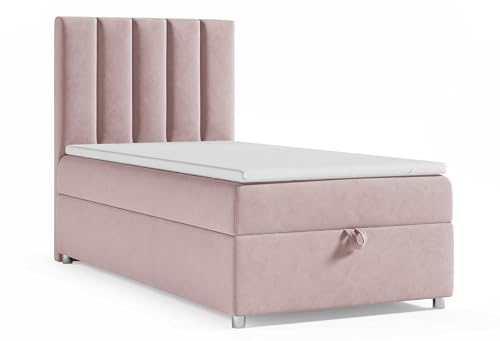 Best For Home Trinity K10 Einzelbett | Boxspringbett 100x200 Mit Bonell Federkernmatratze | Matratzentopper | Bett Mit Matratze Und Stauraum von Best For Home